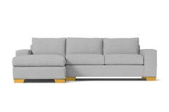 Melrose 2pc Sleeper Sectional :: Leg Finish: Natural / Configuration: LAF - Chaise on the Left / Sleeper Option: Memory Foam Mattress