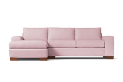 Melrose 2pc Sleeper Sectional :: Leg Finish: Pecan / Configuration: LAF - Chaise on the Left / Sleeper Option: Memory Foam Mattress