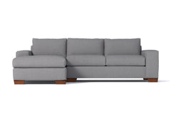 Melrose 2pc Sleeper Sectional :: Leg Finish: Pecan / Configuration: LAF - Chaise on the Left / Sleeper Option: Memory Foam Mattress