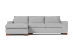 Melrose 2pc Sleeper Sectional :: Leg Finish: Pecan / Configuration: LAF - Chaise on the Left / Sleeper Option: Memory Foam Mattress