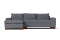 Melrose 2pc Sleeper Sectional :: Leg Finish: Pecan / Configuration: LAF - Chaise on the Left / Sleeper Option: Memory Foam Mattress