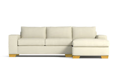 Melrose 2pc Sleeper Sectional :: Leg Finish: Natural / Configuration: RAF - Chaise on the Right / Sleeper Option: Memory Foam Mattress