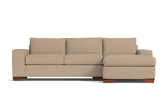 Melrose 2pc Sleeper Sectional :: Leg Finish: Pecan / Configuration: RAF - Chaise on the Right / Sleeper Option: Memory Foam Mattress