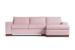 Melrose 2pc Sleeper Sectional :: Leg Finish: Pecan / Configuration: RAF - Chaise on the Right / Sleeper Option: Memory Foam Mattress