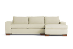 Melrose 2pc Sleeper Sectional :: Leg Finish: Pecan / Configuration: RAF - Chaise on the Right / Sleeper Option: Memory Foam Mattress