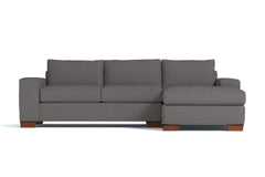 Melrose 2pc Sleeper Sectional :: Leg Finish: Pecan / Configuration: RAF - Chaise on the Right / Sleeper Option: Memory Foam Mattress