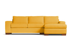 Melrose 2pc Sleeper Sectional :: Leg Finish: Pecan / Configuration: RAF - Chaise on the Right / Sleeper Option: Memory Foam Mattress