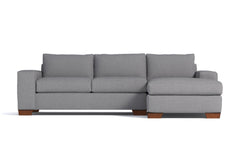 Melrose 2pc Sleeper Sectional :: Leg Finish: Pecan / Configuration: RAF - Chaise on the Right / Sleeper Option: Memory Foam Mattress