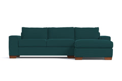 Melrose 2pc Sleeper Sectional :: Leg Finish: Pecan / Configuration: RAF - Chaise on the Right / Sleeper Option: Memory Foam Mattress