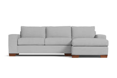 Melrose 2pc Sleeper Sectional :: Leg Finish: Pecan / Configuration: RAF - Chaise on the Right / Sleeper Option: Memory Foam Mattress