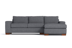 Melrose 2pc Sleeper Sectional :: Leg Finish: Pecan / Configuration: RAF - Chaise on the Right / Sleeper Option: Memory Foam Mattress