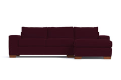 Melrose 2pc Sleeper Sectional :: Leg Finish: Pecan / Configuration: RAF - Chaise on the Right / Sleeper Option: Memory Foam Mattress