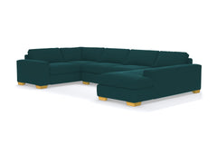Melrose 3pc Velvet Sectional Sofa :: Leg Finish: Natural / Configuration: RAF - Chaise on the Right