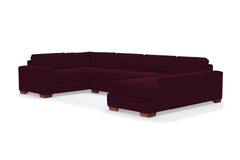 Melrose 3pc Velvet Sectional Sofa :: Leg Finish: Pecan / Configuration: RAF - Chaise on the Right