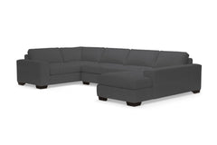 Melrose 3pc Sleeper Sectional :: Leg Finish: Espresso / Configuration: RAF - Chaise on the Right / Sleeper Option: Deluxe Innerspring Mattress