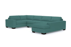 Melrose 3pc Sleeper Sectional :: Leg Finish: Espresso / Configuration: RAF - Chaise on the Right / Sleeper Option: Deluxe Innerspring Mattress