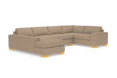 Melrose 3pc Sleeper Sectional :: Leg Finish: Natural / Configuration: LAF - Chaise on the Left / Sleeper Option: Memory Foam Mattress