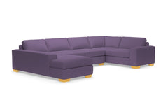 Melrose 3pc Velvet Sectional Sofa :: Leg Finish: Natural / Configuration: LAF - Chaise on the Left