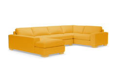 Melrose 3pc Velvet Sectional Sofa :: Leg Finish: Natural / Configuration: LAF - Chaise on the Left