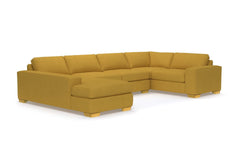 Melrose 3pc Sleeper Sectional :: Leg Finish: Natural / Configuration: LAF - Chaise on the Left / Sleeper Option: Memory Foam Mattress