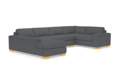 Melrose 3pc Sleeper Sectional :: Leg Finish: Natural / Configuration: LAF - Chaise on the Left / Sleeper Option: Memory Foam Mattress