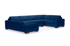 Melrose 3pc Sleeper Sectional :: Leg Finish: Pecan / Configuration: LAF - Chaise on the Left / Sleeper Option: Deluxe Innerspring Mattress