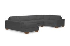 Melrose 3pc Sleeper Sectional :: Leg Finish: Pecan / Configuration: LAF - Chaise on the Left / Sleeper Option: Deluxe Innerspring Mattress