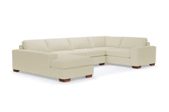 Melrose 3pc Sleeper Sectional :: Leg Finish: Pecan / Configuration: LAF - Chaise on the Left / Sleeper Option: Memory Foam Mattress