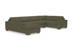 Melrose 3pc Sleeper Sectional :: Leg Finish: Pecan / Configuration: LAF - Chaise on the Left / Sleeper Option: Memory Foam Mattress