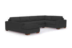 Melrose 3pc Sleeper Sectional :: Leg Finish: Pecan / Configuration: LAF - Chaise on the Left / Sleeper Option: Deluxe Innerspring Mattress
