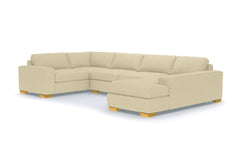 Melrose 3pc Sleeper Sectional :: Leg Finish: Natural / Configuration: RAF - Chaise on the Right / Sleeper Option: Deluxe Innerspring Mattress