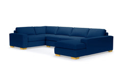 Melrose 3pc Sleeper Sectional :: Leg Finish: Natural / Configuration: RAF - Chaise on the Right / Sleeper Option: Memory Foam Mattress