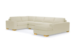 Melrose 3pc Sleeper Sectional :: Leg Finish: Natural / Configuration: RAF - Chaise on the Right / Sleeper Option: Memory Foam Mattress