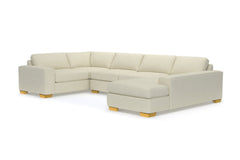 Melrose 3pc Sleeper Sectional :: Leg Finish: Natural / Configuration: RAF - Chaise on the Right / Sleeper Option: Memory Foam Mattress