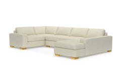 Melrose 3pc Sleeper Sectional :: Leg Finish: Natural / Configuration: RAF - Chaise on the Right / Sleeper Option: Deluxe Innerspring Mattress