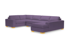 Melrose 3pc Velvet Sectional Sofa :: Leg Finish: Natural / Configuration: RAF - Chaise on the Right