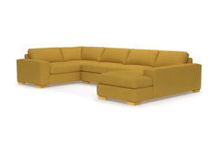 Melrose 3pc Sleeper Sectional :: Leg Finish: Natural / Configuration: RAF - Chaise on the Right / Sleeper Option: Memory Foam Mattress