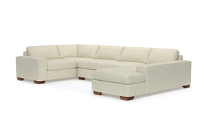 Melrose 3pc Sleeper Sectional :: Leg Finish: Pecan / Configuration: RAF - Chaise on the Right / Sleeper Option: Deluxe Innerspring Mattress