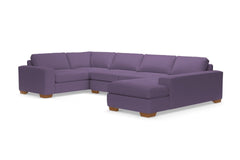 Melrose 3pc Velvet Sectional Sofa :: Leg Finish: Pecan / Configuration: RAF - Chaise on the Right