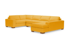 Melrose 3pc Velvet Sectional Sofa :: Leg Finish: Pecan / Configuration: RAF - Chaise on the Right