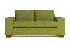 Melrose Twin Size Sleeper Sofa Bed :: Leg Finish: Pecan / Sleeper Option: Memory Foam Mattress