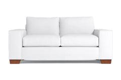 Melrose Twin Size Sleeper Sofa Bed :: Leg Finish: Pecan / Sleeper Option: Memory Foam Mattress