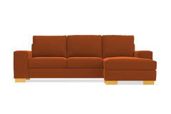 Melrose Reversible Velvet Chaise Sleeper Sofa Bed :: Leg Finish: Natural / Sleeper Option: Memory Foam Mattress