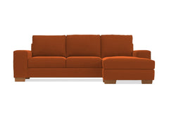 Melrose Reversible Velvet Chaise Sleeper Sofa Bed :: Leg Finish: Pecan / Sleeper Option: Deluxe Innerspring Mattress