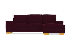 Melrose Reversible Velvet Chaise Sleeper Sofa Bed :: Leg Finish: Natural / Sleeper Option: Memory Foam Mattress