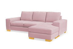 Melrose Reversible Velvet Chaise Sleeper Sofa Bed :: Leg Finish: Natural / Sleeper Option: Memory Foam Mattress