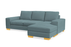 Melrose Reversible Velvet Chaise Sleeper Sofa Bed :: Leg Finish: Natural / Sleeper Option: Memory Foam Mattress