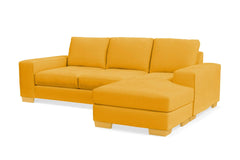 Melrose Reversible Velvet Chaise Sleeper Sofa Bed :: Leg Finish: Natural / Sleeper Option: Memory Foam Mattress