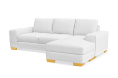 Melrose Reversible Velvet Chaise Sleeper Sofa Bed :: Leg Finish: Natural / Sleeper Option: Memory Foam Mattress