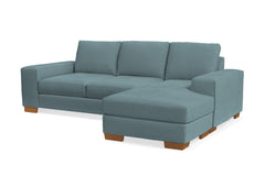 Melrose Reversible Velvet Chaise Sleeper Sofa Bed :: Leg Finish: Pecan / Sleeper Option: Memory Foam Mattress